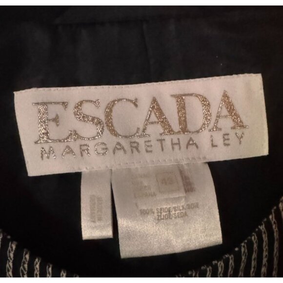 Escada Margaretha Ley Black faux Lace look Button-Up Blazer Jacket - Picture 3 of 11